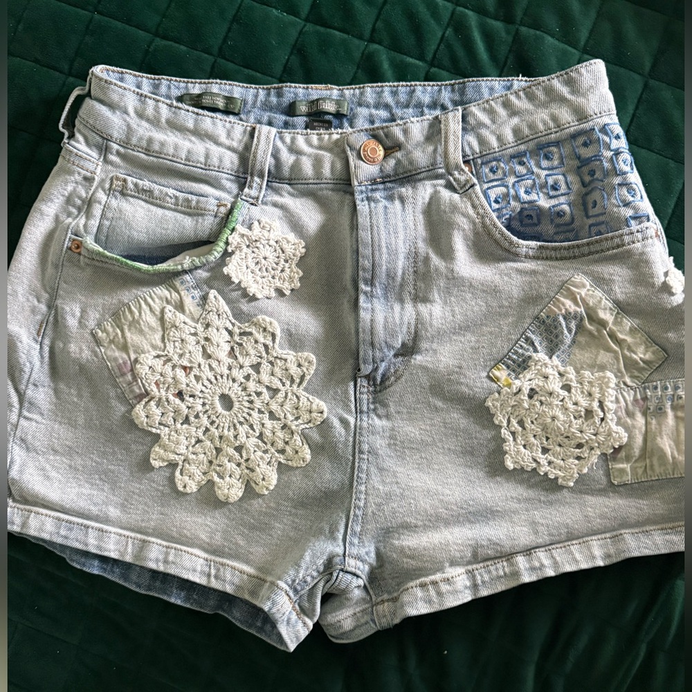 Upcycle Hand Embroidered Patchwork Denim - image 1